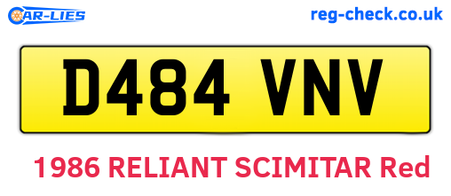 D484VNV are the vehicle registration plates.
