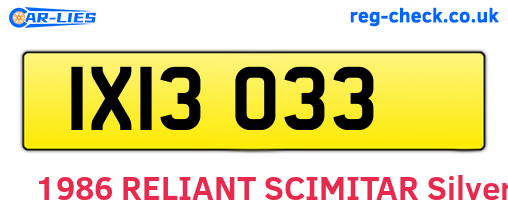 IXI3033 are the vehicle registration plates.