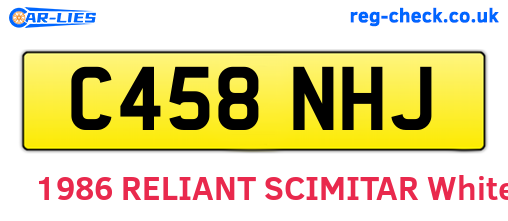 C458NHJ are the vehicle registration plates.