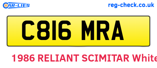 C816MRA are the vehicle registration plates.