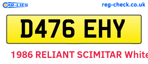 D476EHY are the vehicle registration plates.