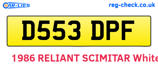 D553DPF are the vehicle registration plates.