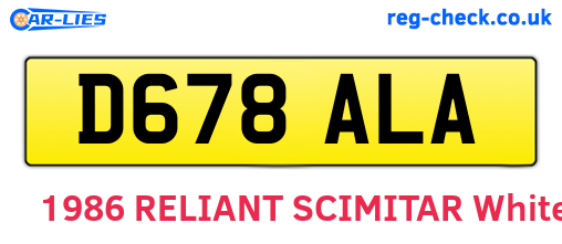 D678ALA are the vehicle registration plates.