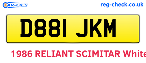 D881JKM are the vehicle registration plates.
