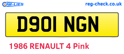 D901NGN are the vehicle registration plates.