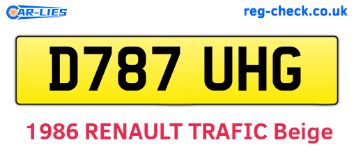 D787UHG are the vehicle registration plates.