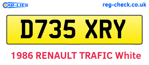 D735XRY are the vehicle registration plates.