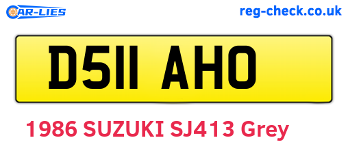 D511AHO are the vehicle registration plates.