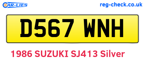 D567WNH are the vehicle registration plates.