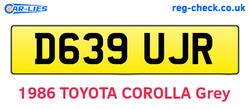 D639UJR are the vehicle registration plates.