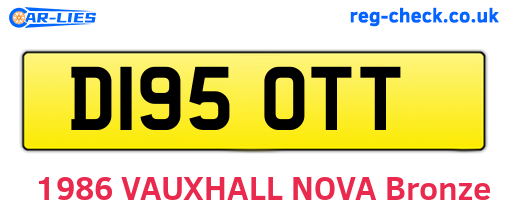 D195OTT are the vehicle registration plates.