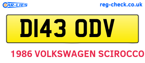 D143ODV are the vehicle registration plates.