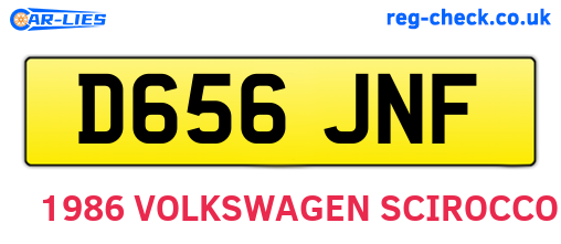 D656JNF are the vehicle registration plates.