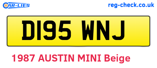 D195WNJ are the vehicle registration plates.