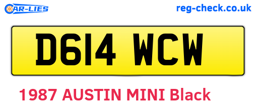 D614WCW are the vehicle registration plates.