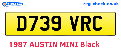 D739VRC are the vehicle registration plates.