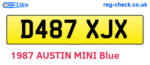 D487XJX are the vehicle registration plates.
