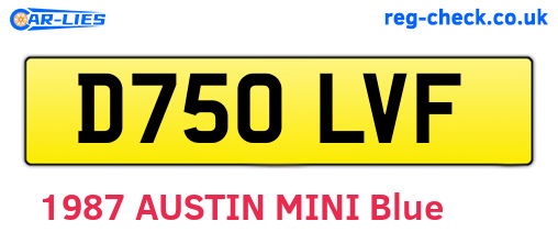 D750LVF are the vehicle registration plates.