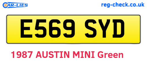 E569SYD are the vehicle registration plates.
