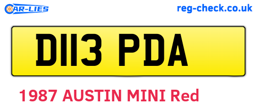 D113PDA are the vehicle registration plates.