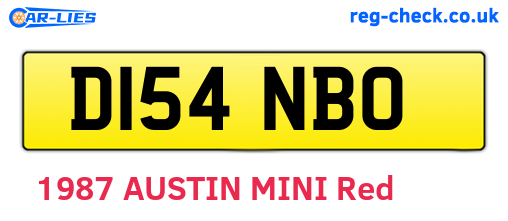 D154NBO are the vehicle registration plates.