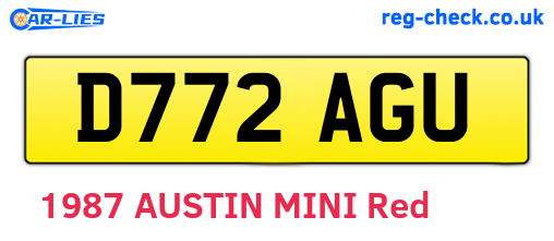 D772AGU are the vehicle registration plates.