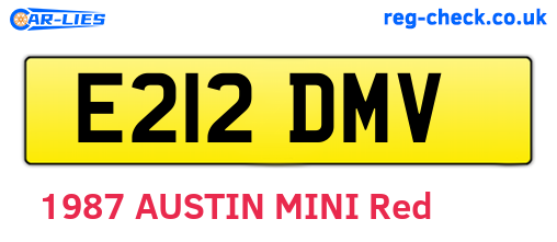 E212DMV are the vehicle registration plates.
