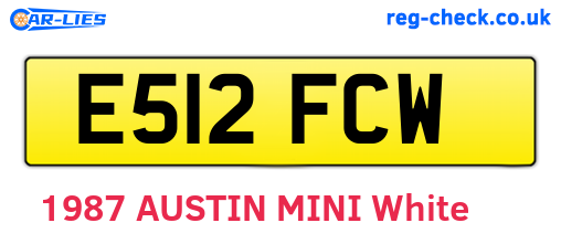 E512FCW are the vehicle registration plates.