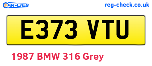 E373VTU are the vehicle registration plates.