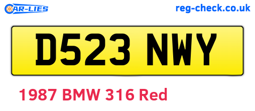 D523NWY are the vehicle registration plates.