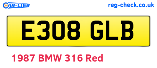 E308GLB are the vehicle registration plates.