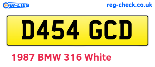 D454GCD are the vehicle registration plates.