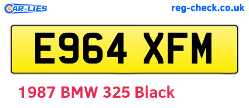 E964XFM are the vehicle registration plates.