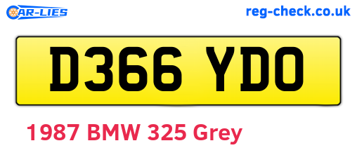 D366YDO are the vehicle registration plates.