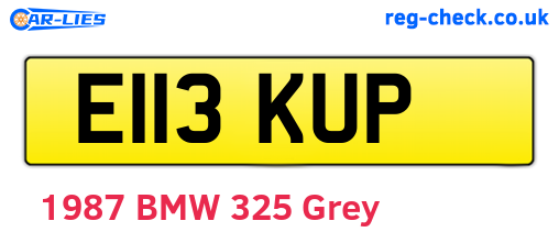 E113KUP are the vehicle registration plates.