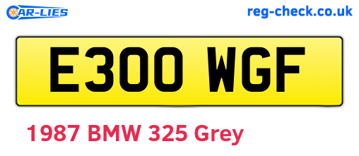 E300WGF are the vehicle registration plates.