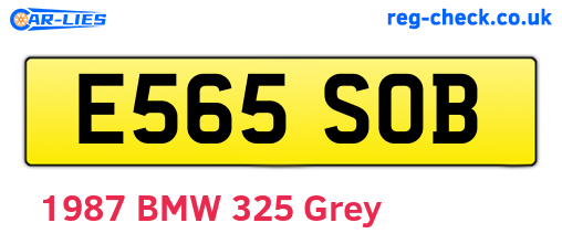 E565SOB are the vehicle registration plates.