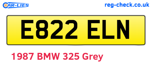 E822ELN are the vehicle registration plates.