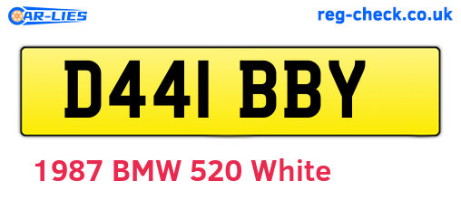 D441BBY are the vehicle registration plates.