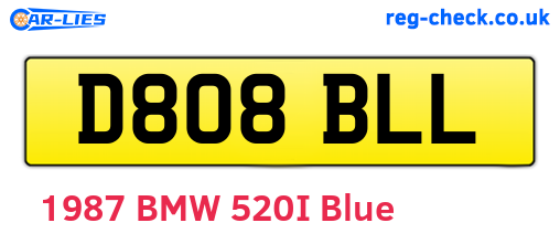 D808BLL are the vehicle registration plates.