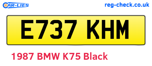E737KHM are the vehicle registration plates.