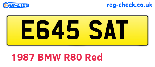 E645SAT are the vehicle registration plates.