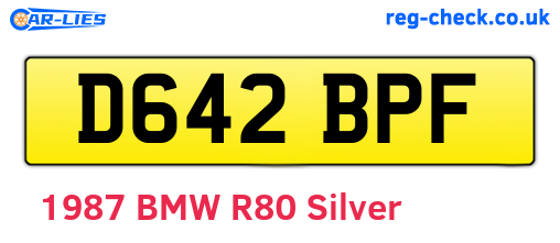 D642BPF are the vehicle registration plates.