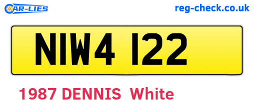 NIW4122 are the vehicle registration plates.