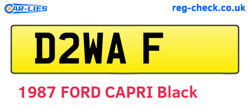 D2WAF are the vehicle registration plates.