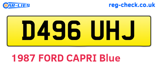 D496UHJ are the vehicle registration plates.