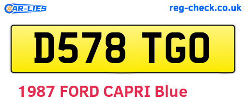 D578TGO are the vehicle registration plates.