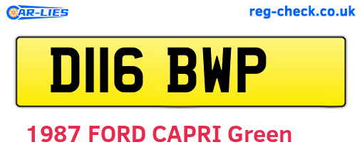 D116BWP are the vehicle registration plates.