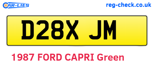 D28XJM are the vehicle registration plates.