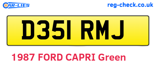 D351RMJ are the vehicle registration plates.